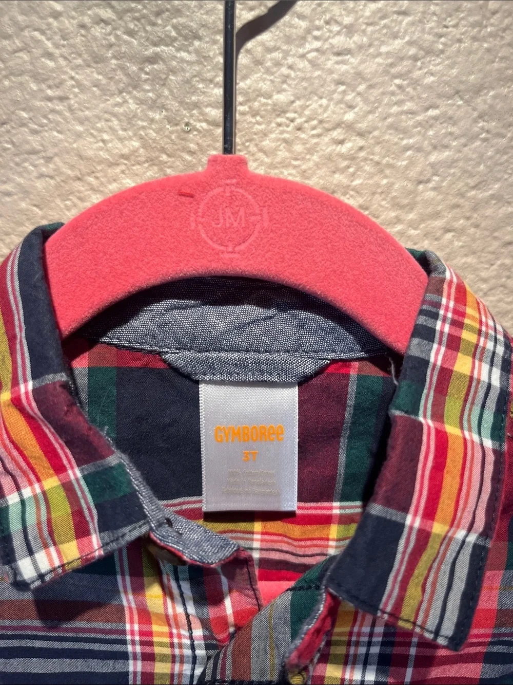 Gymboree Boys Matching Family Plaid Poplin Button Up Shirt Apple Orchard 3T